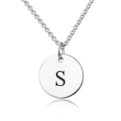 Personalized Initial Engraved Hang Tag Necklace