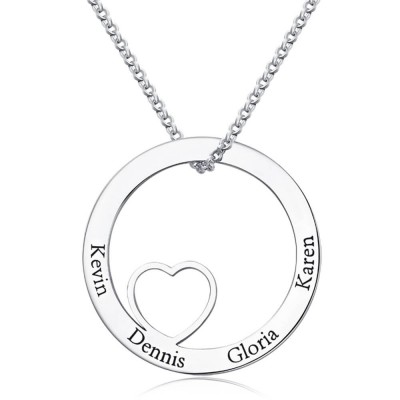 Personalized Engraved Hang Tag Necklace with 1-6 Names