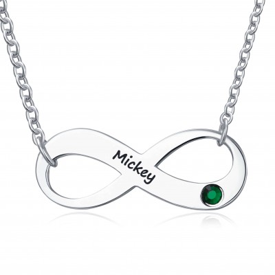 Personalized Infinity Name Necklace With Birthstones