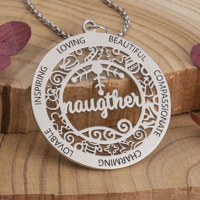 Personalized Family Christmas Name Necklace Christmas Gift for Mom Wife