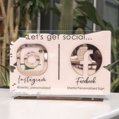 Personalized Beauty Sign Instagram Facebook Business Social Media Sign