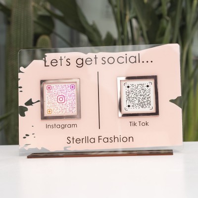 Personalized Instagram Tiktok Multi Social QR Code Sign For Pup Up Shop