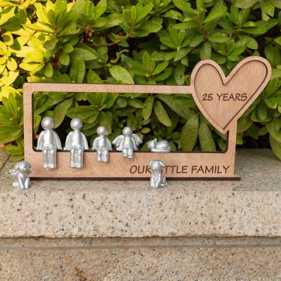 Our Little Family Personalized Sculpture Figurines 25th Anniversary Wedding Chtistmas Gift for Wife