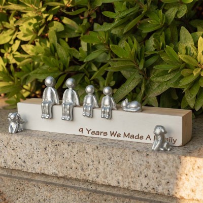 9 Years We Made A Family Personalized Sculpture Figurines 9th Anniversary Christmas Gift 
