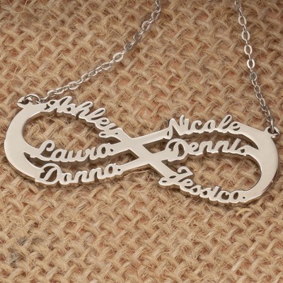 Personalized Infinity Name Necklace with 6 Names