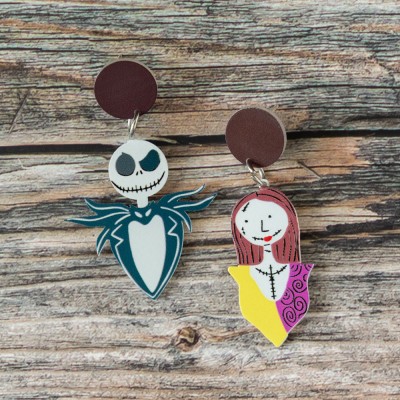 Halloween Jack and Sally Earrings Gift For Her