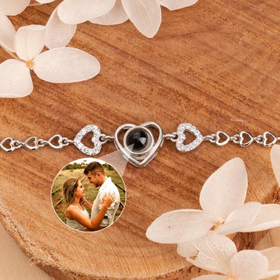 Personalized Memorial Photo Projection Bracelet for Women Anniversary Gifts Christmas Gifts