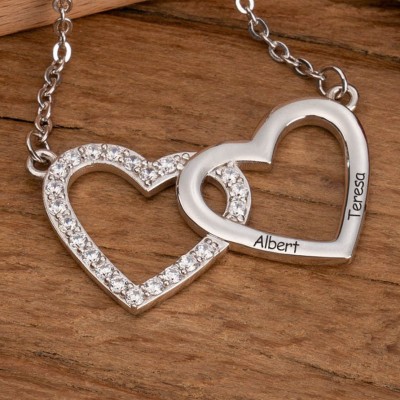 Personalized Engraved Hearts Necklace With 2-4 Hearts