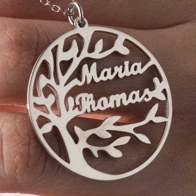 Personalized Family Tree Name Necklace with 1-8 Names Gift for Mom and Grandma