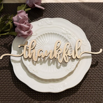 Fall Thanksgiving  Christmas Wooden Place Cards For Table Decor