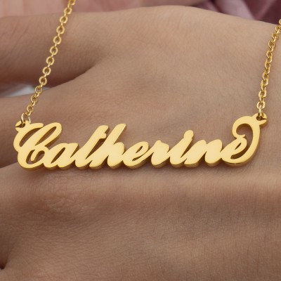 18K Gold Plating Silver Personalized "Carrie" Name Necklace