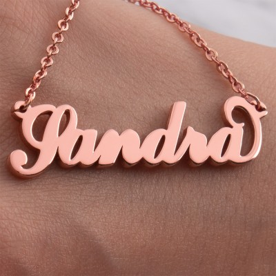 18K Rose Gold Plating Personalized "Carrie" Name Necklace