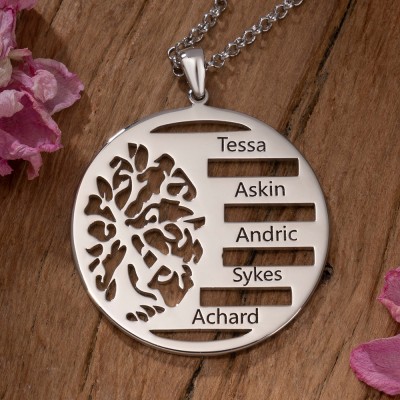 Custom Tree of Life Family Names Necklace Gift for Mom Grandma Personalized Jewelry for Her