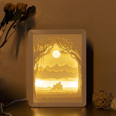 LOVE 3D Paper Cut Light Box Anniversary Gift for Her Valentine's Day Gift for Girlfriend