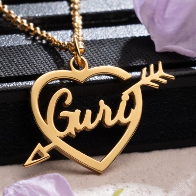 Personalized Jewelry Cupid Arrow Heart Necklace For Women Cute Pendant Handmade Gifts Wedding Gifts for Her Birthday Gifts