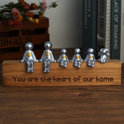 You Are The Heart Of Our Home Personalized Sculpture Figurines Anniversary GIfts for Wife Valentine's Day Gift Ideas