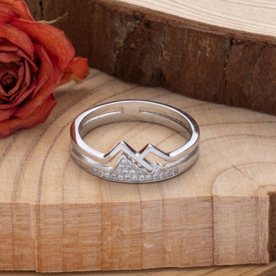 Adventure Mountain Couple Ring Set Valentine's Day, Anniversary Gift