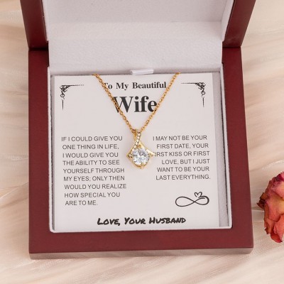 To My Beautiful Wife Necklace Romantic Engagement Gift For Her Wife Valentine's Day Anniversary Gift
