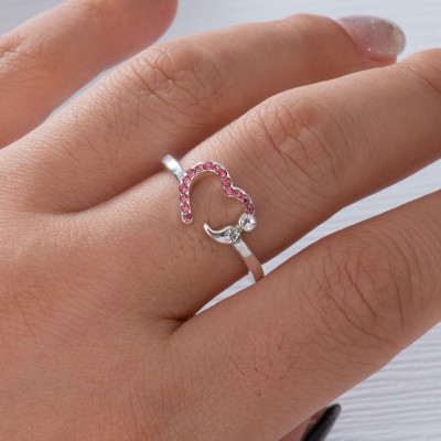 Semicolon Ring Heart Shape Ring Love Ring  Birthday Anniversary Gift For Her
