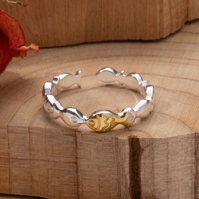 Fish Ring Swimming Against Ring Special Gift for Her