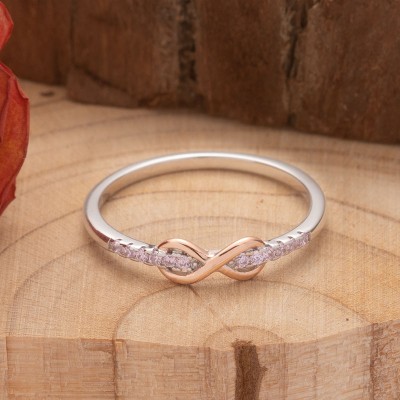 Sterling Silver Grandmother & Granddaughter Linked Together Love Forever Infinity Ring Gift For Her 