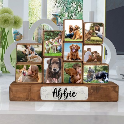 Custom Memorial Wooden Stacking Photo Blocks Set Gifts for Pet Lovers Birthday Gift Ideas Christmas Gifts