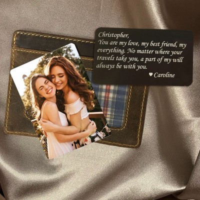 Personalized Metal Photo Wallet Card for Friend Galentine's Day Gift for Her Friendship Keepsake Gift