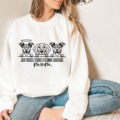 Personalized Dog Portrait Embroidered Outline Sweatshirt Custom Embroidered Keepsake Gifts for Pet Lovers