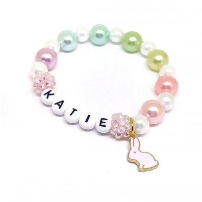Personalized Easter Bunny Name Bracelet