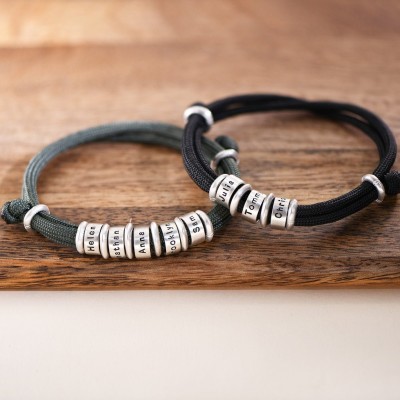 Personalized Braided Beads Bracelet With 1-10 Beads