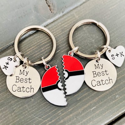 Personalized Couples Anime Keychain Set Valentine's Day Gift