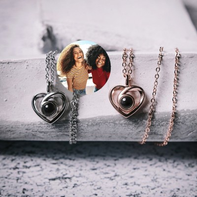 Personalized Heart Photo Projection Necklace