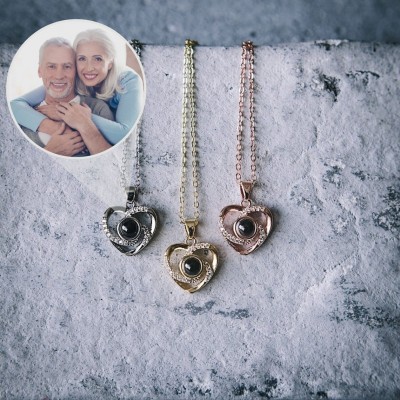 Personalized Heart Photo Projection Necklace