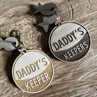 Handmade Father's Day Gift Personalized Fishing Keychain We're Hooked on Daddy Dad Grandpa