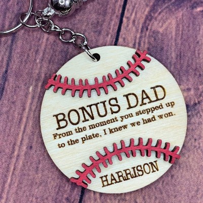 Father’s Day Gift Personalized Dad Wooden Keychain