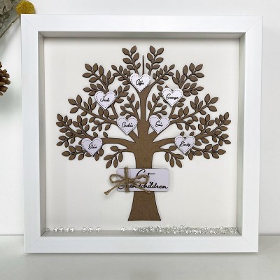 Personalized Family Tree Box Frame with 1-16 Names Mother's Day Gift