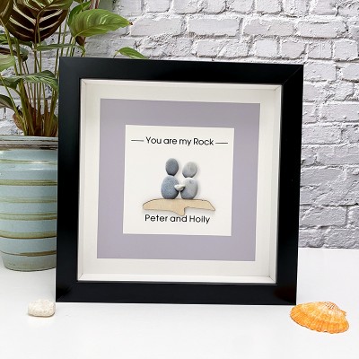 Personalized Wedding Pebble Art Picture Frame