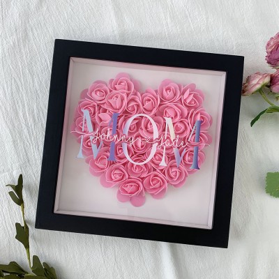 Personalized Mom Flower Shadow Box Gift for Mother's Day