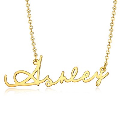 Personalized 18K Gold Classic Name Necklace for Her
