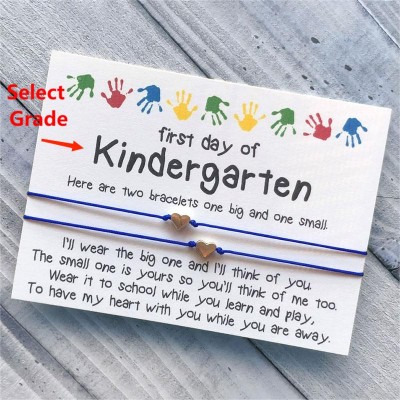 First Day of Kindergarten Bracelet Set Mommy and Me Wish Bracelet