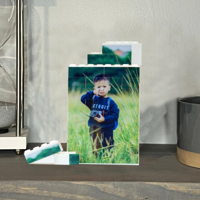 Custom Building Bricks Puzzle Photo Block with Baby Photo Gift for Mom, Wife