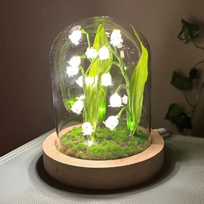 Lily Of The Valley Lamp Handmade Night Light for Her Valentine's Day Anniversary Gift