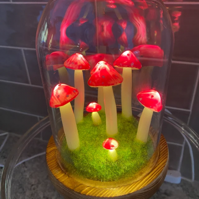 Handmade Red Mushroom Lamp Anniversary Gifts for Her Unique Birthday Gift