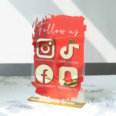 Personalized 4 Icon Business Social Media Sign