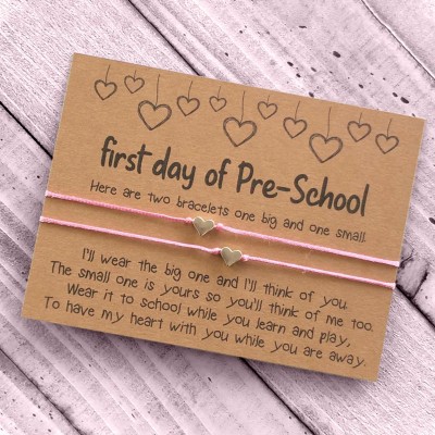 First Day of School Mommy and Me Back to School Bracelet Set Wish Bracelet