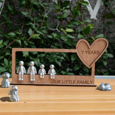 Personalized 7 Years Our Little Family Sculpture Figurines Anniversary Gift 
