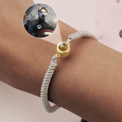 Personalized Braided Rope Pet Photo Projection Bracelet