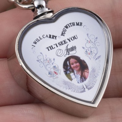 Personalized I Will Carry You with Me Memorial Necklace