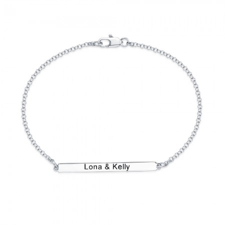 Personalized Nameplate Bracelet in Sterling Silver