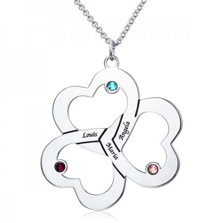 Heart Name And Birthstone Necklace